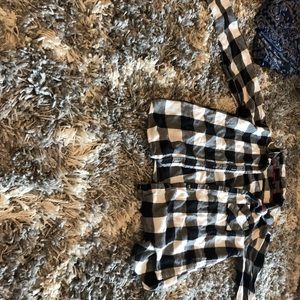 Black and white plaid button down